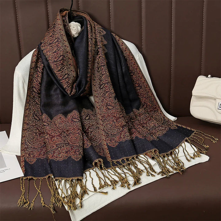 Skanto | Élégancea | Dame skjerf | Cashmere følelse | 70 × 190 cm | Luksus trykk & varm