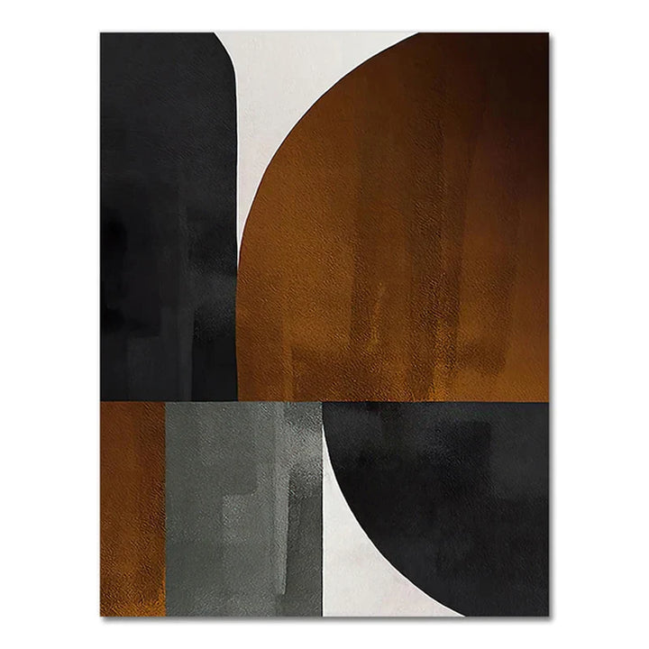 Skanto Scandinavian Minimalist Geometric Dark Neutral Colors Wall Art Fine Art Canvas Prints Modern Abstract Pictures for Living Room Home Decor | Skanto