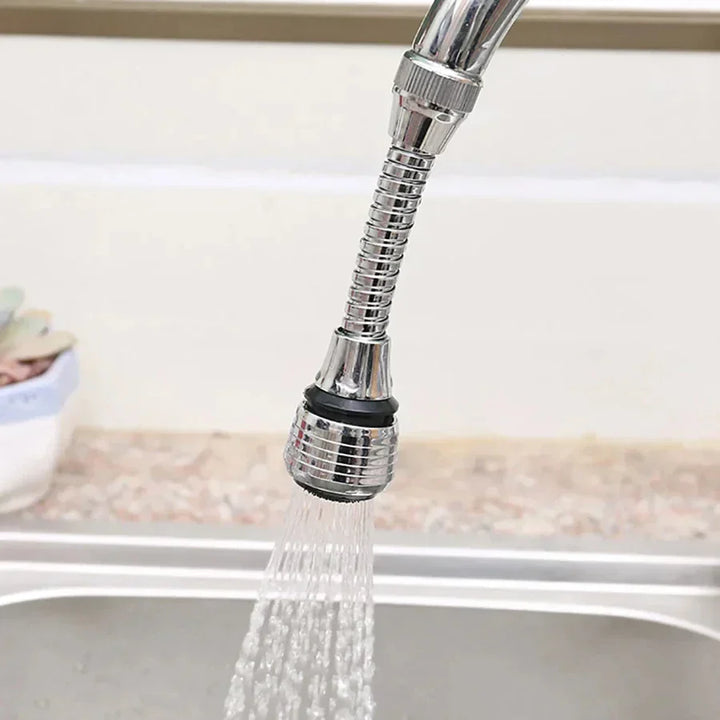 AquaFlex Steel – Rustfritt stål kranforlengelse med 360° rotasjon og vannbesparende funksjon Skanto