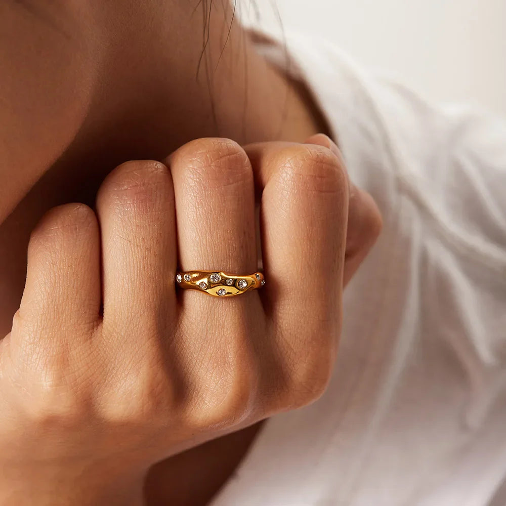 Skanto | Gull Diamant Innebygd Ring