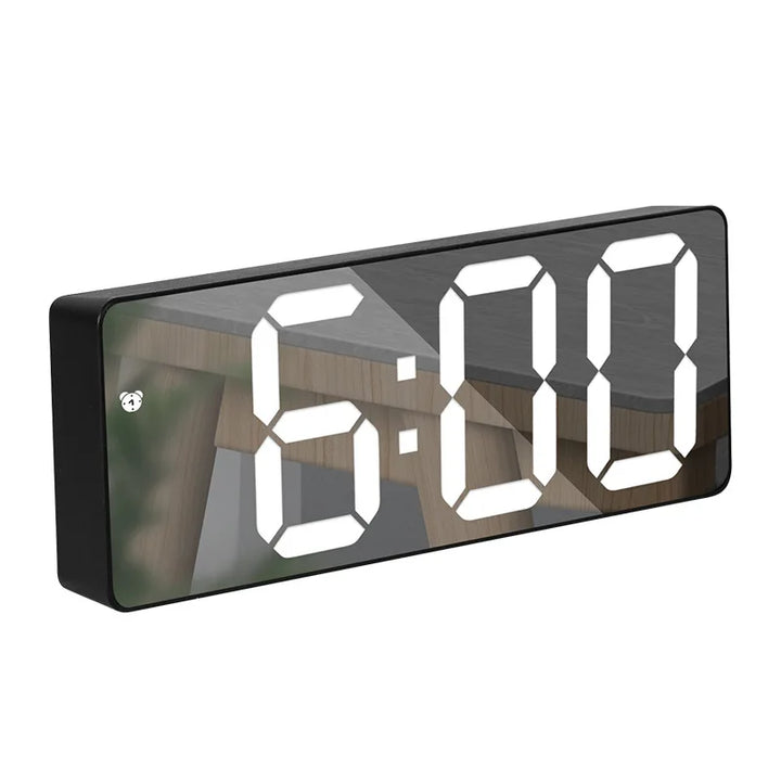 Moderne Elektronisk Speilvekkerklokke med LED-display, Alarmfunksjon og Temperaturvisning – Stilig Digital Klokke for Soverom og Kontor | Skanto