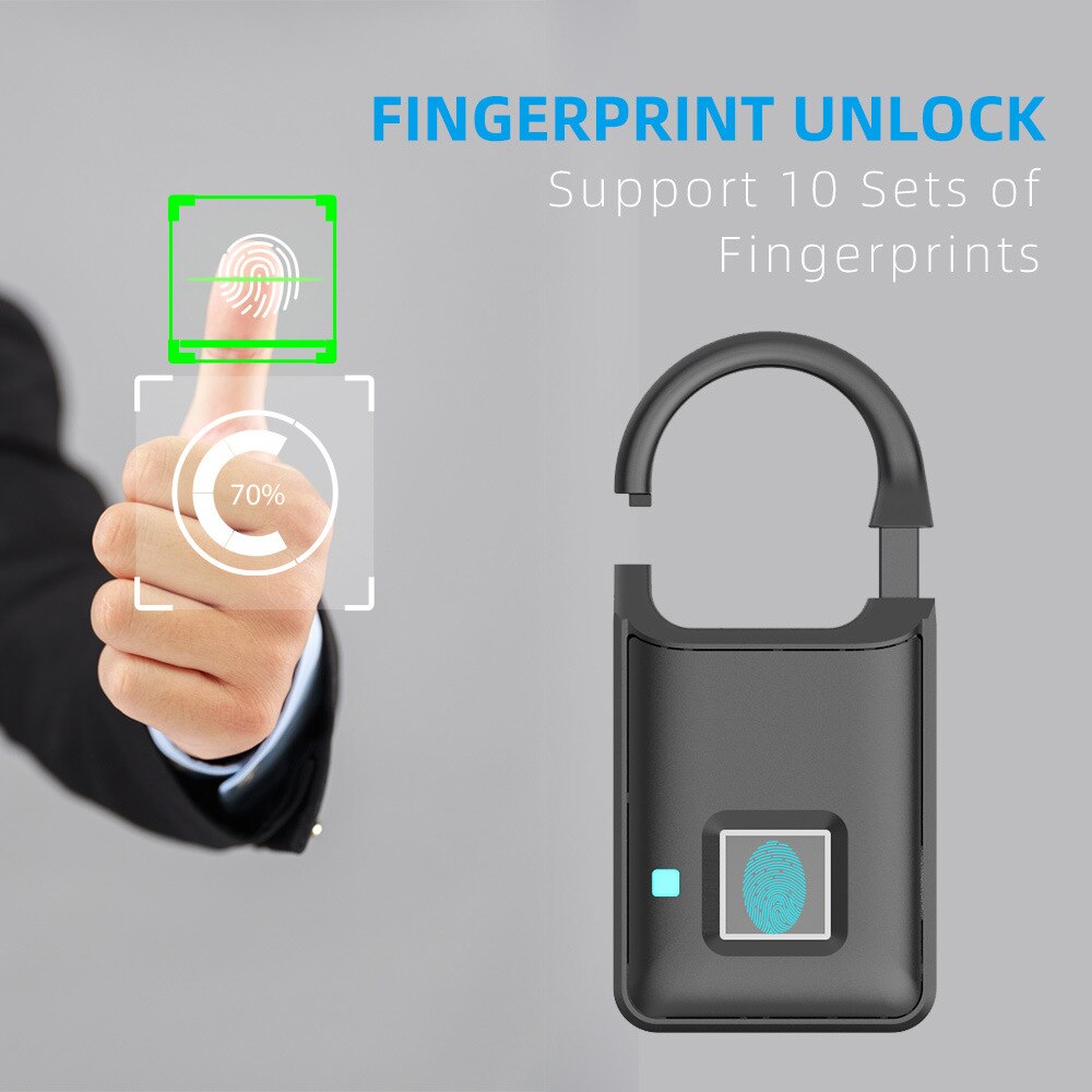 Skanto | Touch Guard Smart Fingeravtrykk Vanntett Sikker Lås