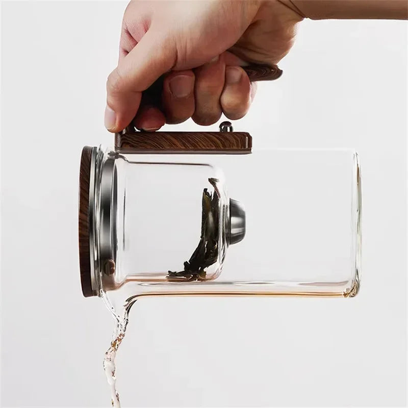 Auréa Glass Teapot – Luksus Infuser med Trehåndtak | Skanto