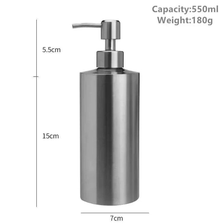 Elegant rustfritt stål håndpumpedispenser 250ml/350ml/550ml