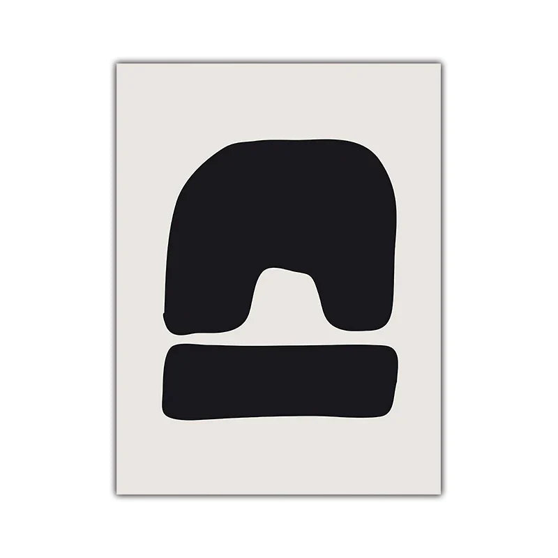 Minimalist Abstract Primitive Symbols Wall Art Fine Art Canvas Prints Black White Pictures for Modern Apartment Living Room Home Decor | Skanto