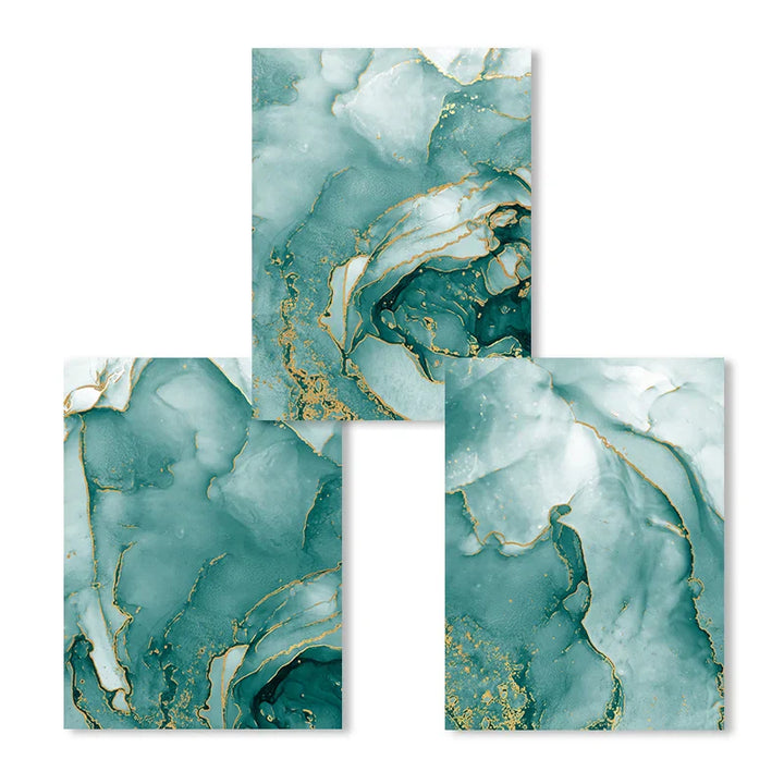 Modern Abstract Aquatic Floating Marble Print Wall Art Fine Art Canvas Prints Pictures for Living Room Dining Room Home Office Decor | Skanto
