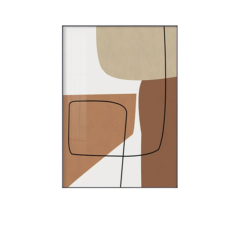 Modern Abstract Earthy Tones Geometric Wall Art Fine Art Canvas Prints Pictures for Living Room Dining Room Modern Home Decor | Skanto