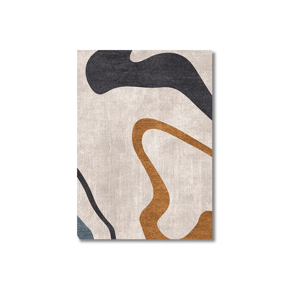 Flowing Lines Blue Beige Abstract Wall Art Fine Art Canvas Prints Pictures For Modern Living Room Dining Room Bedroom Art Decor | Skanto