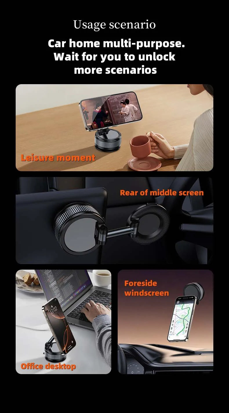 Skanto | 360° Rotasjonsevne Vakuummagnet Telefonholder