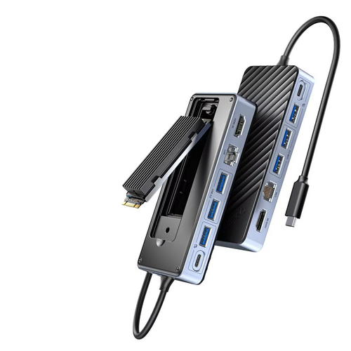 Skanto | Ultimat USB-C Laptop Dockingstasjon med Integrert SSD Kabinett