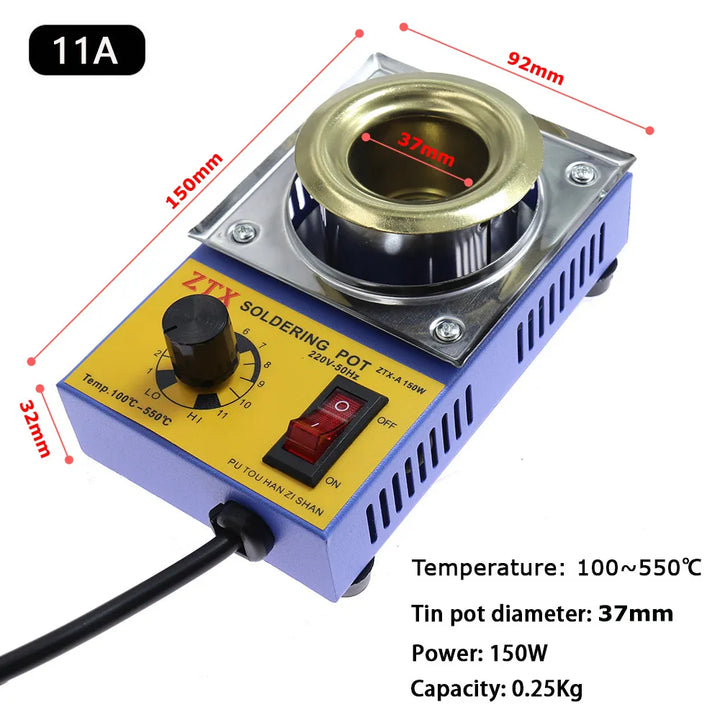 Skanto | Justerbar temperatur tinn smelteovn komfyr gryte - 220V, 150/160W - Essensielle verktøy med EU-kontakt for ulike smel behov