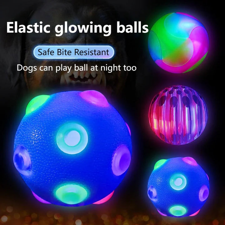 Skanto | Hundelekeg GlowPaw Ball | LED Lysball | Elastisk & Bite Resistant | For Hunder, Katter & Barn
