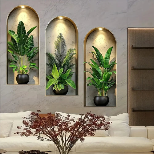 Skanto | Verdeco veggklistremerker | veggklistremerker planter 3D | akvarellutseende | selvklebende & resterfri | stue & soveromsinnredning