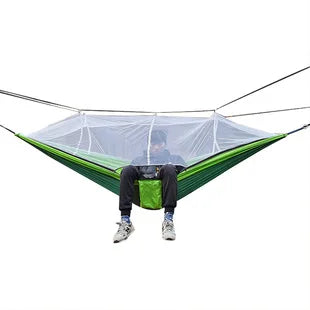 Norvo | Automatisk hurtigåpningsmyggnett-hengekøye: Utendørs camping-sving med anti-kipp nylon skrivebordstol - 260x140cm