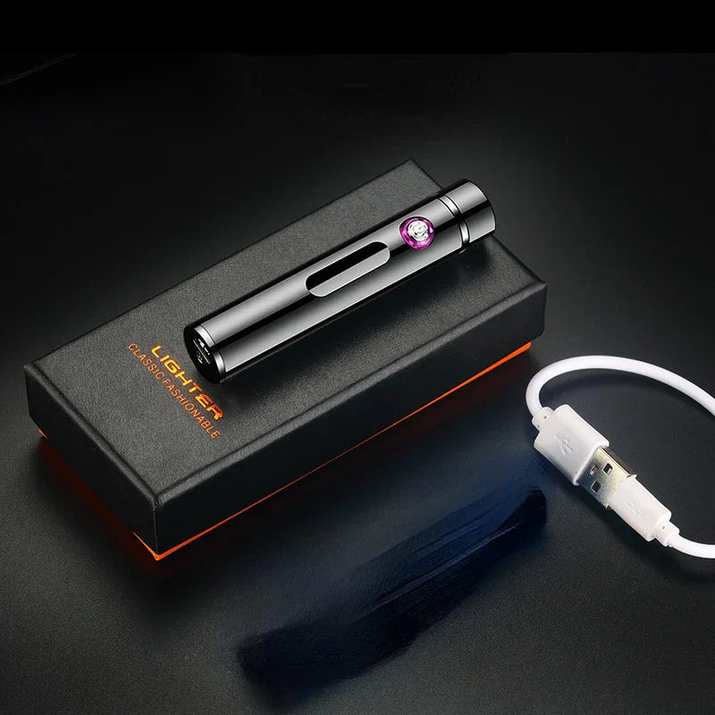 Skanto | Voltrino Sylinder USB-tenner | Dobbelbue-teknologi | Oppladbar & vindbestandig | Edelmetallhus for menn