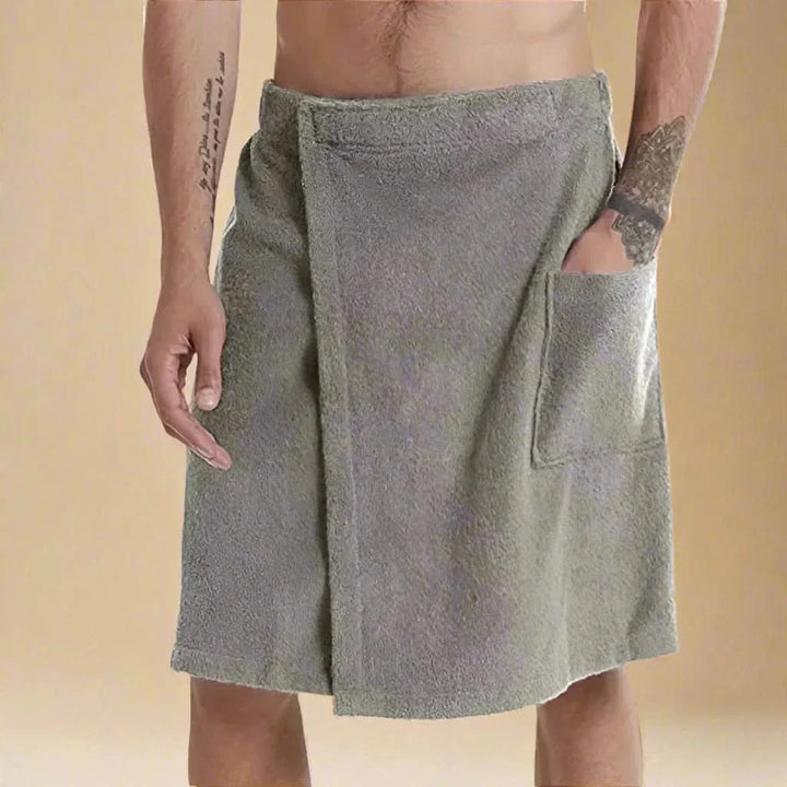 Tragbarer Bademantel – Weiches and vielseiges Badetuch mit Taschen für Sauna, Strand and Fitness