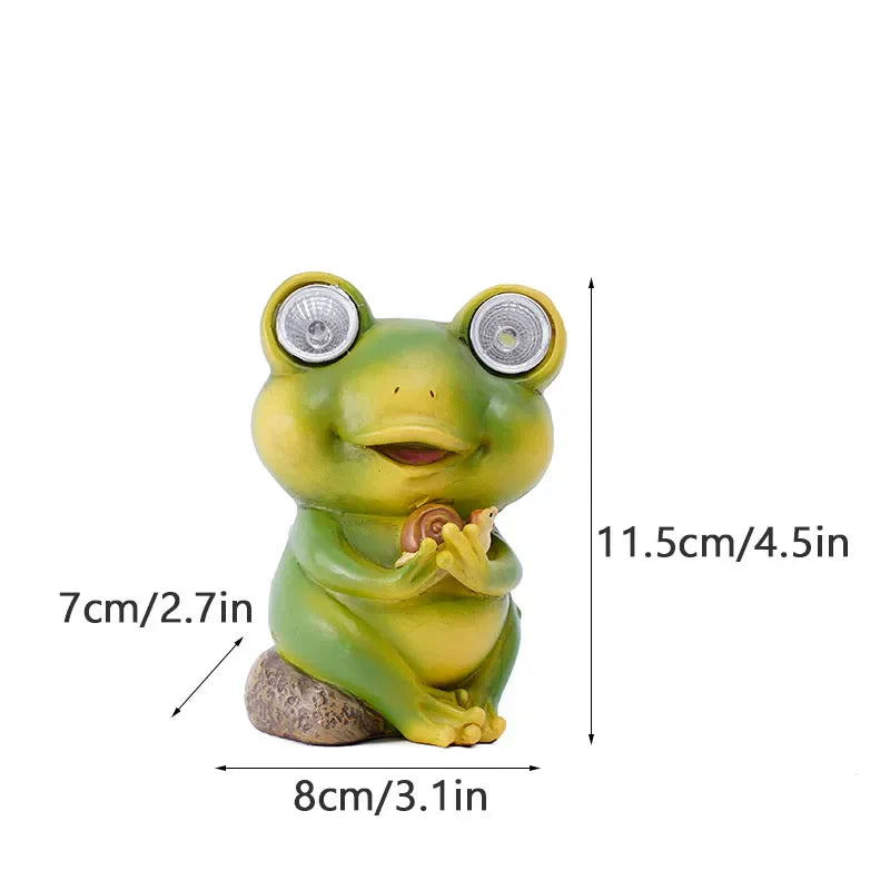 Norvo | NORTHEUINS Harpiks Mini Frosk Figurer Sollys Dekorative Dyrestatuer Landhus Pastoral Hage Landskap Dekor Tilbehør