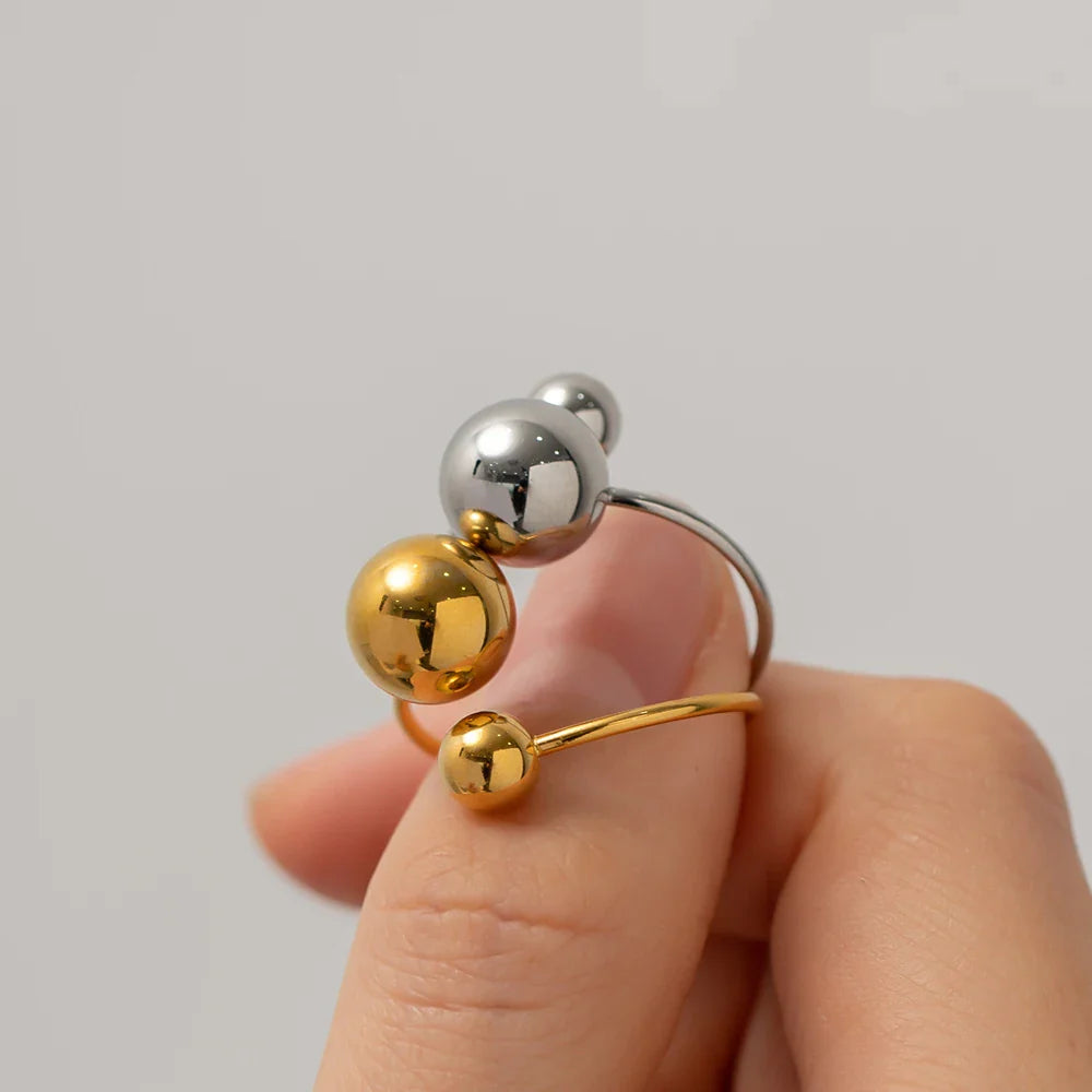 Skanto | 18k Bold To Kule Åpen Ring