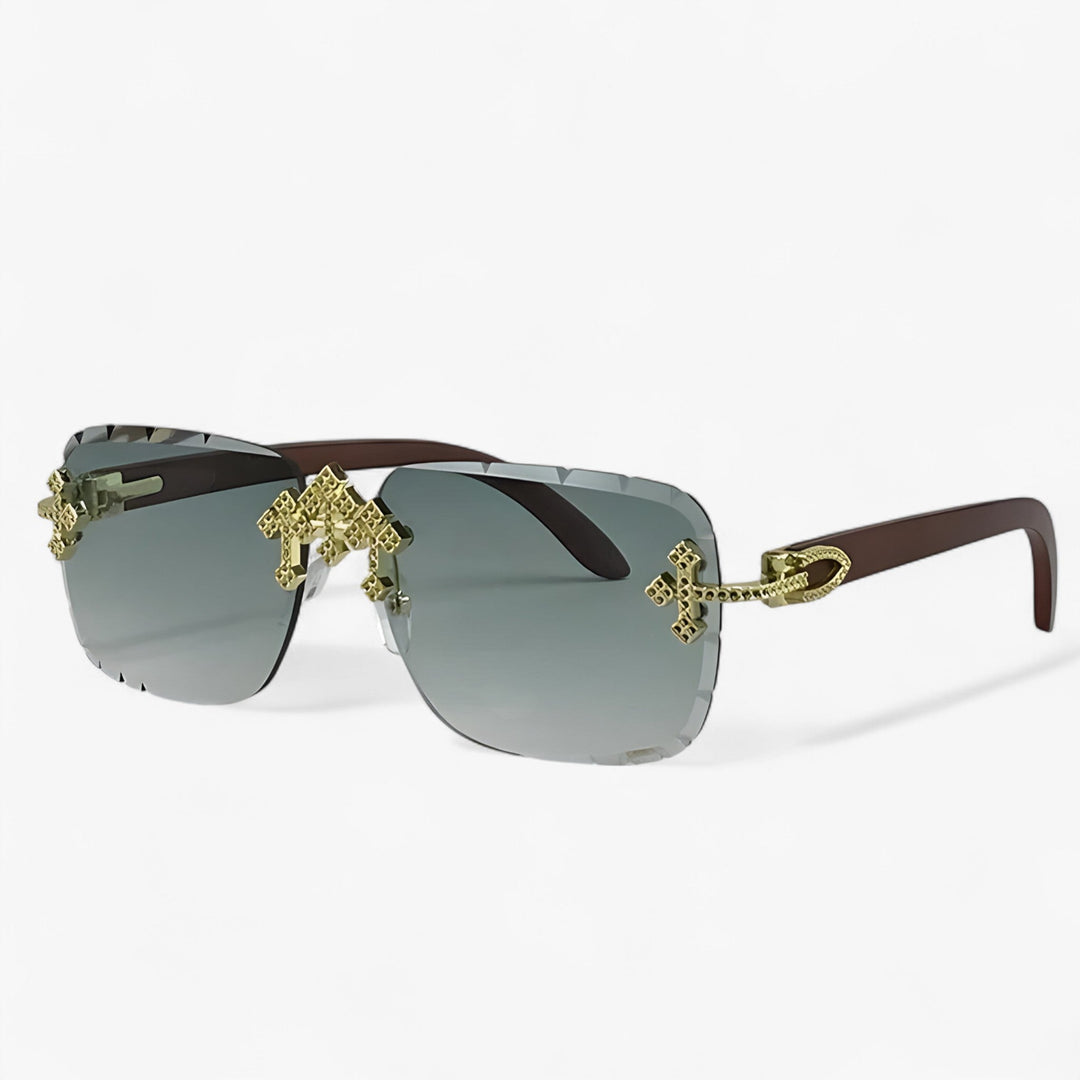 Rimless Steampunk Sunglasses with Metal Details – Nirex | Skanto