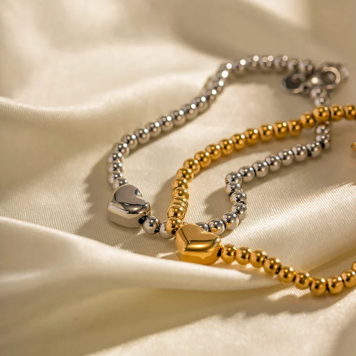 Skanto | 18k Klassisk Beaded Hjerte Armbånd
