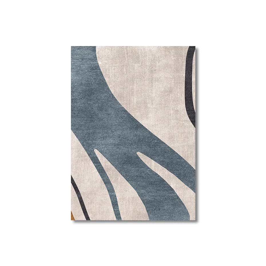Flowing Lines Blue Beige Abstract Wall Art Fine Art Canvas Prints Pictures For Modern Living Room Dining Room Bedroom Art Decor | Skanto