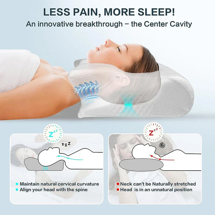 Skanto | 2-i-1 Minne Skum Cervikalpute med Ergonomisk Konturdesign – RestAlign
