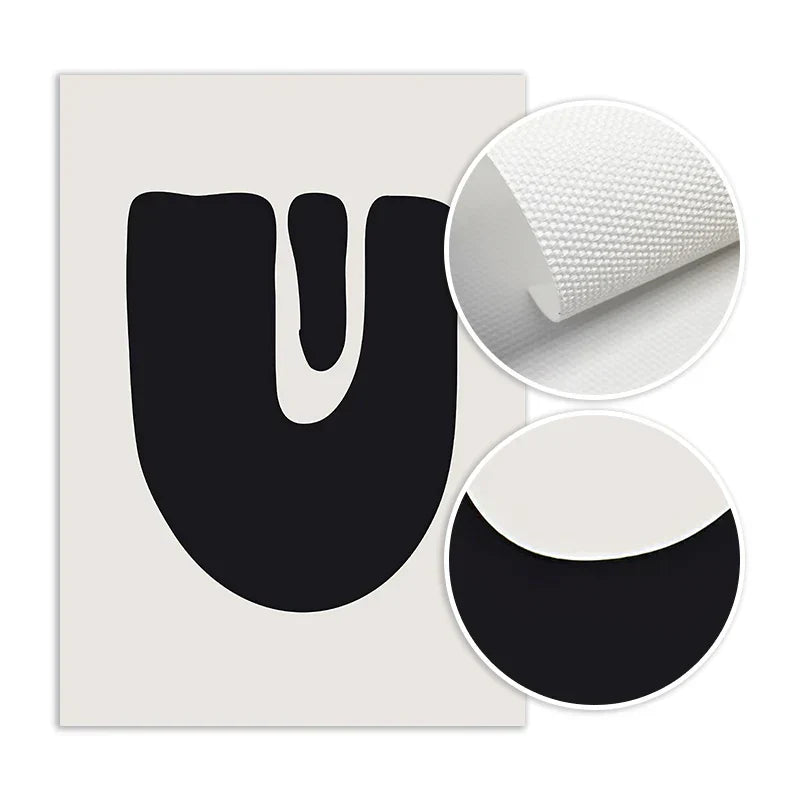 Minimalist Abstract Primitive Symbols Wall Art Fine Art Canvas Prints Black White Pictures for Modern Apartment Living Room Home Decor | Skanto