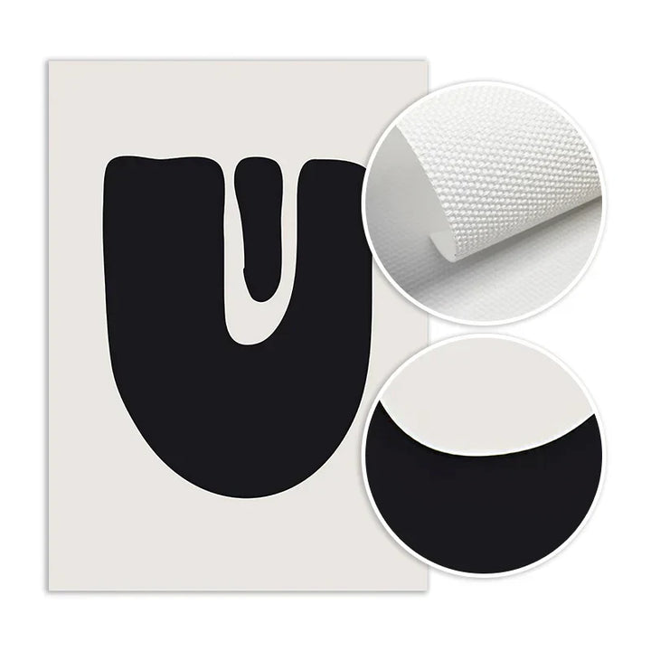 Minimalist Abstract Primitive Symbols Wall Art Fine Art Canvas Prints Black White Pictures for Modern Apartment Living Room Home Decor | Skanto
