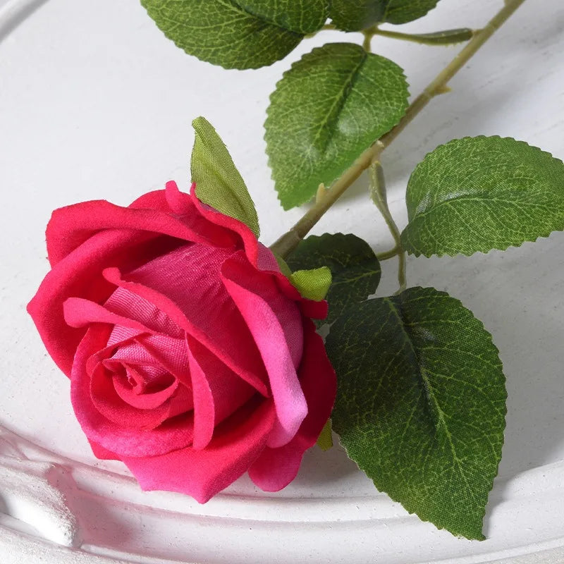 Norvo | 20 stykker Realistisk Fløyels Silke Rose Bukett