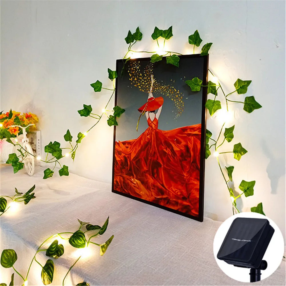 Norvo | Solare fairy lights SoliBlossom | Solsikke dekor med blader | Varm hvit | 8 moduser | For hage, gjerde & bryllup