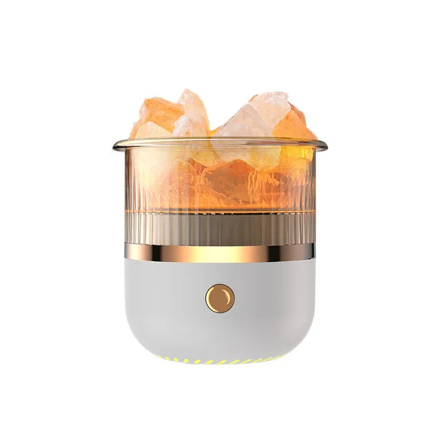 Skanto | Himalaya salt crystal lamp & essential oil diffuser, USB ultrasonisk luftfukter for hjemme & kontor