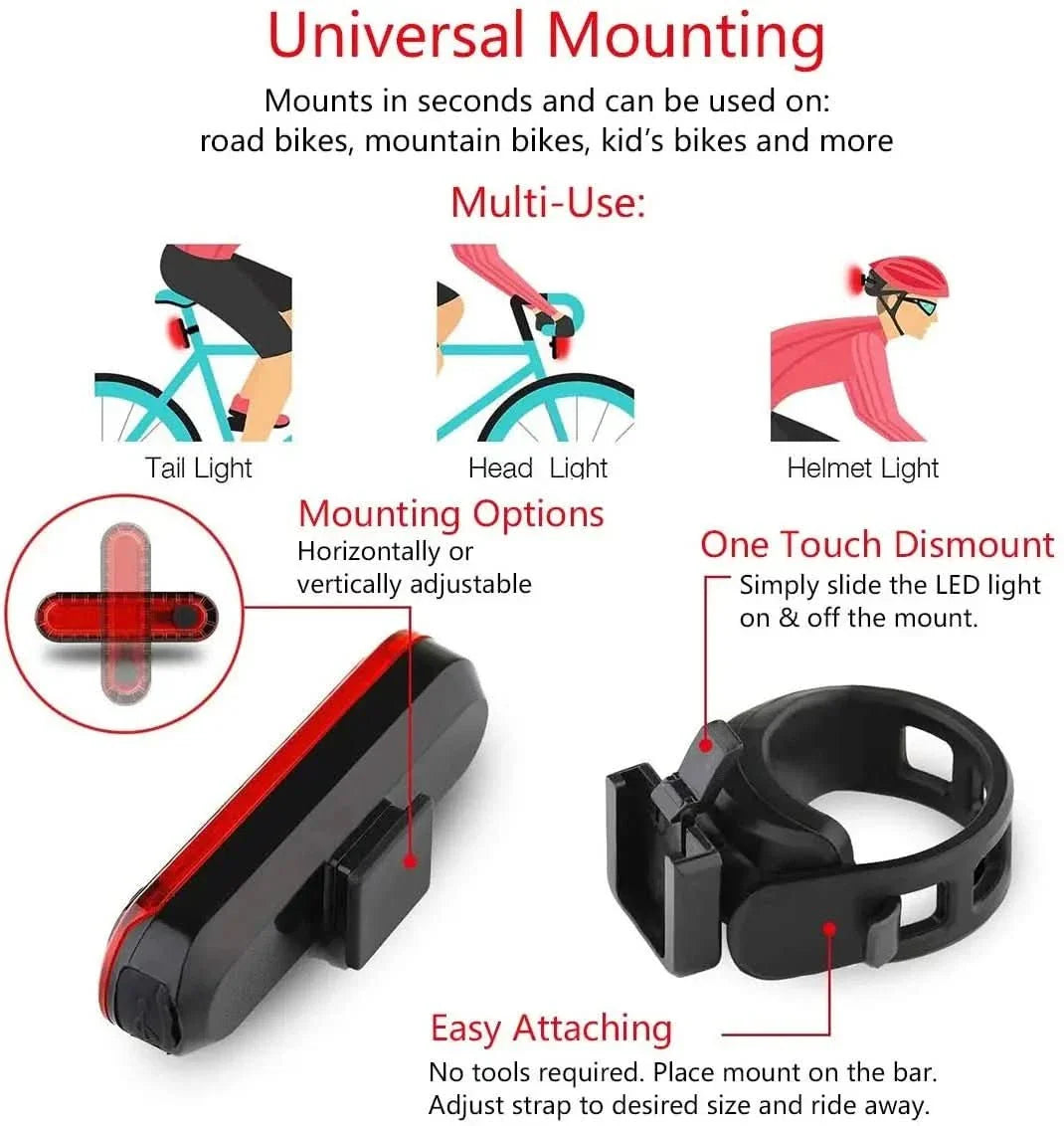 Skanto | RearSafe – USB Oppladbart Sykkel Baklys for Maksimal Sikkerhet