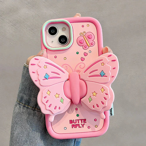Skanto | Nydelig 3D Faltet Sommerfugl Støtsikker iPhone Etui