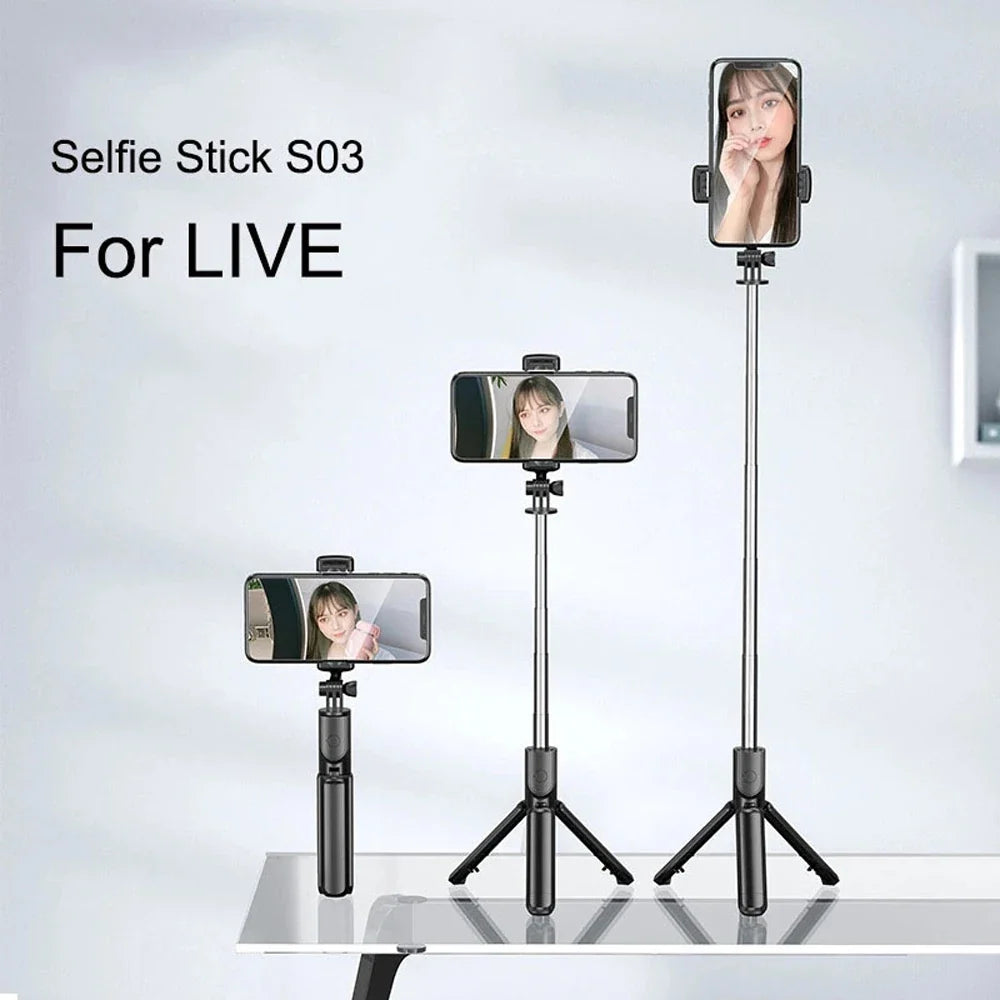 Skanto | Bluetooth Selfie Stick Stativ med Fylllys