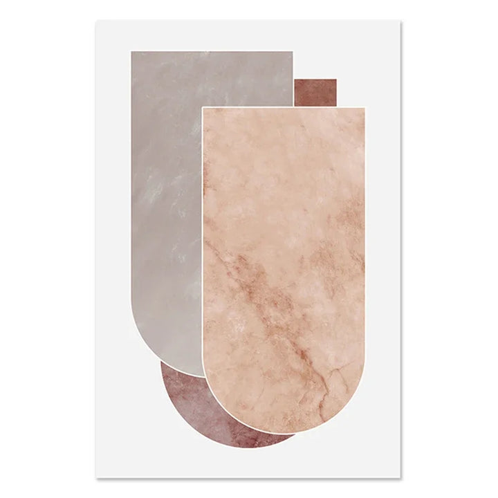 Scandinavian Abstract Gray Pink Granite Wall Art Fine Art Canvas Prints Pictures For Modern Apartment Living Room Bedroom Art Decor | Skanto