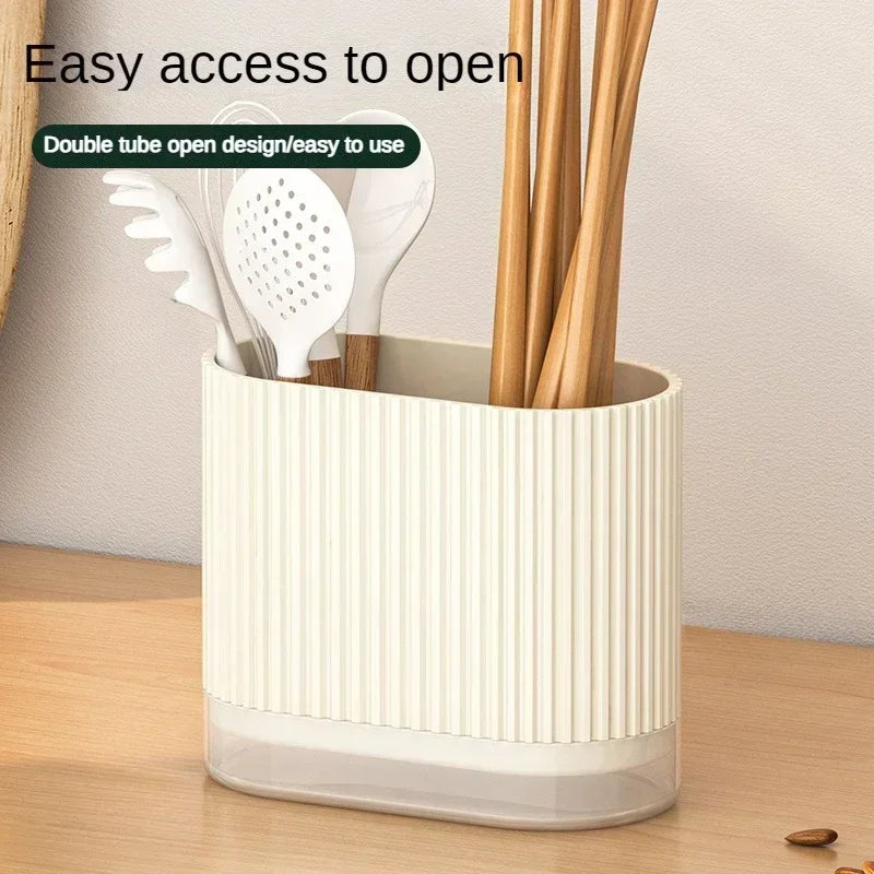 Skanto | Bestikkorganisator Duo | Veggmonterbar bestikkholder | Ingen boring | Dreneringsfunksjon | 16.5 × 8.5 × 12.5 cm
