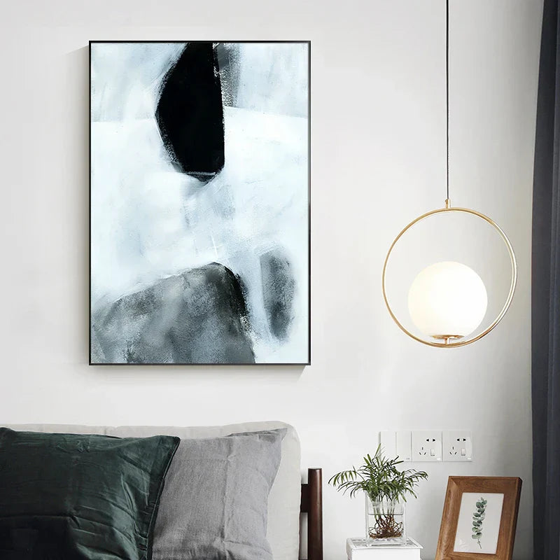 Dark Stones Abstract Wall Art Fine Art Canvas Prints Nordic Images For Modern Apartment Living Room Home Office Decor | Skanto