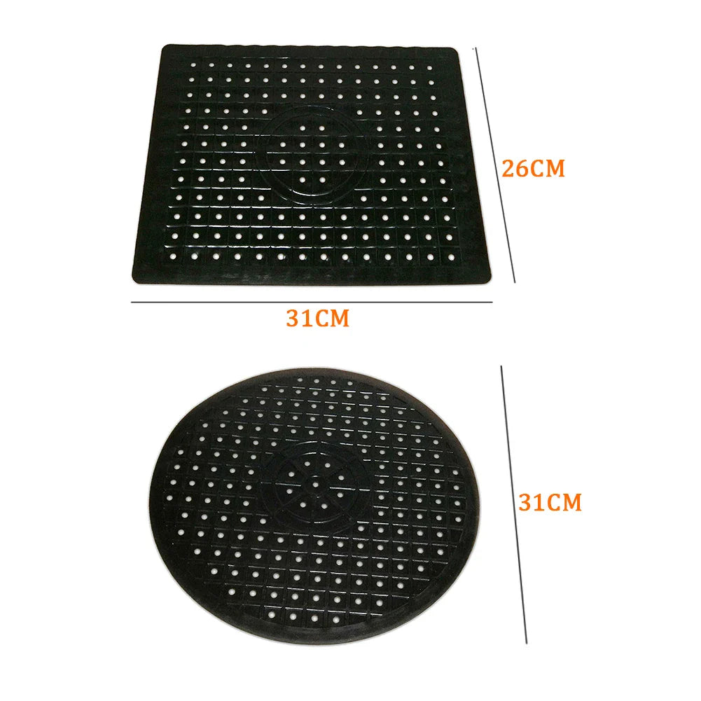 Norvo | Rubberin Sklifri Vaskematte Laget av Gummi | Varmebestandig Dreneringsmatte & Base | Myk Silikonmatte for Kjøkken & Bad | Rektangulær eller Rund