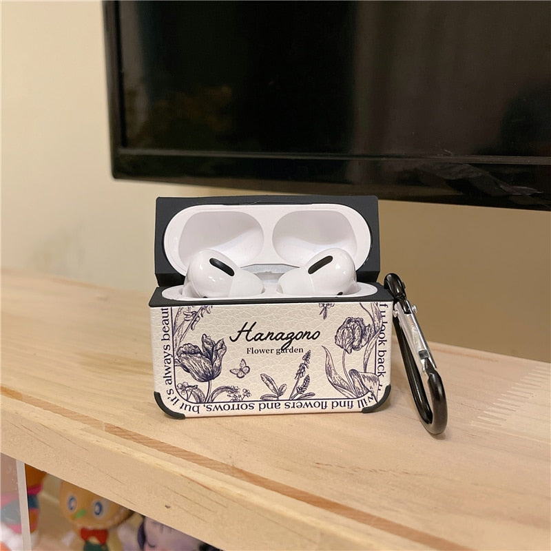 Skanto | Kunstnerisk Blomst Lær Airpods Etui