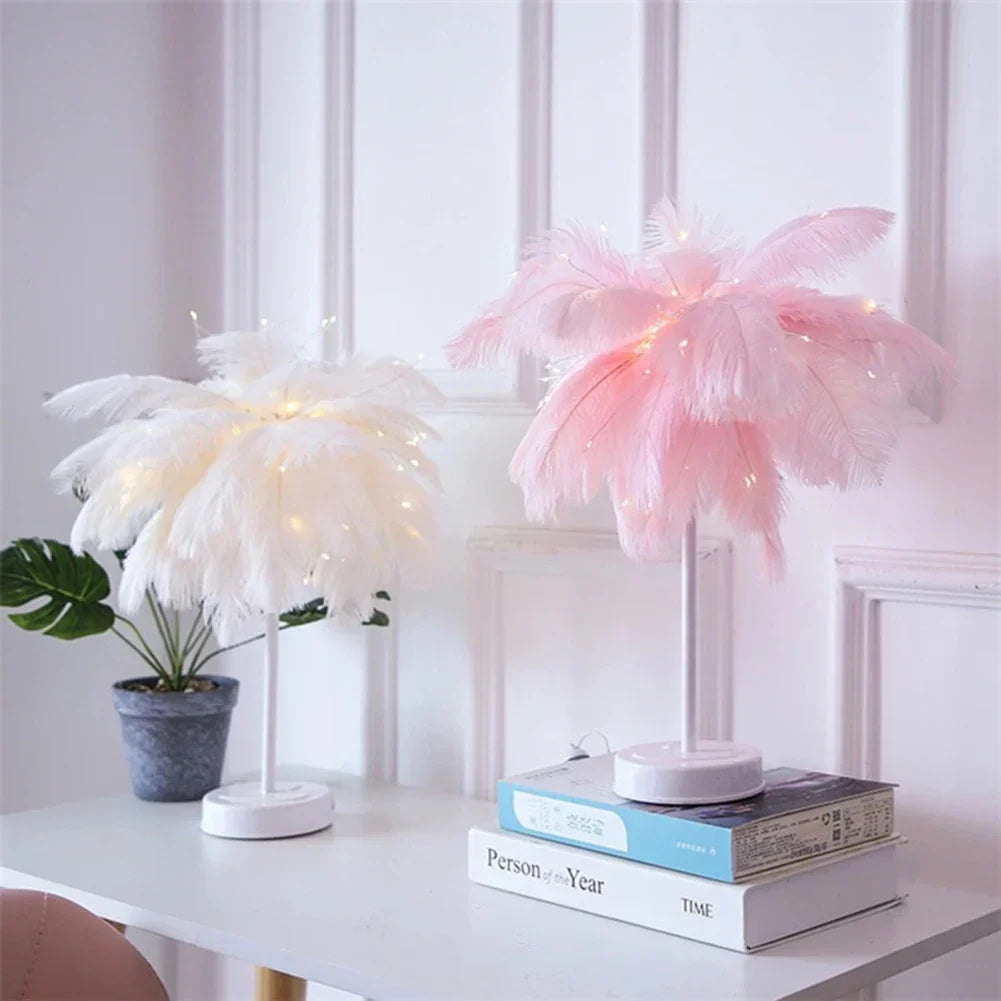Skanto | LED Vår Bordlampe Nattlys USB-drevet Fjernkontroll Nattbordlamper