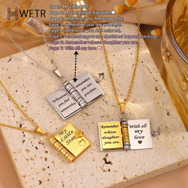 Skanto | Memory Book Hanger Necklace – Symbolsk Smykke med Kjærlig Budskap