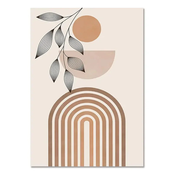 Minimalist Terracotta Sun Abstract Wall Art Fine Art Canvas Print Modern Pictures For Living Room Bedroom Gallery Wall Art Decor | Skanto