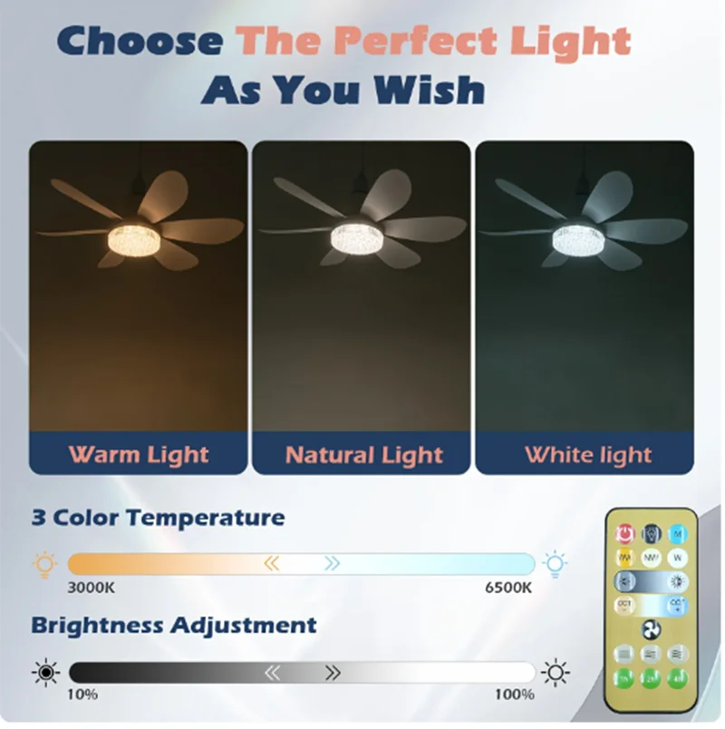 Elegant Flower Energy Saving RC Ceiling Fan Lamp | Skanto