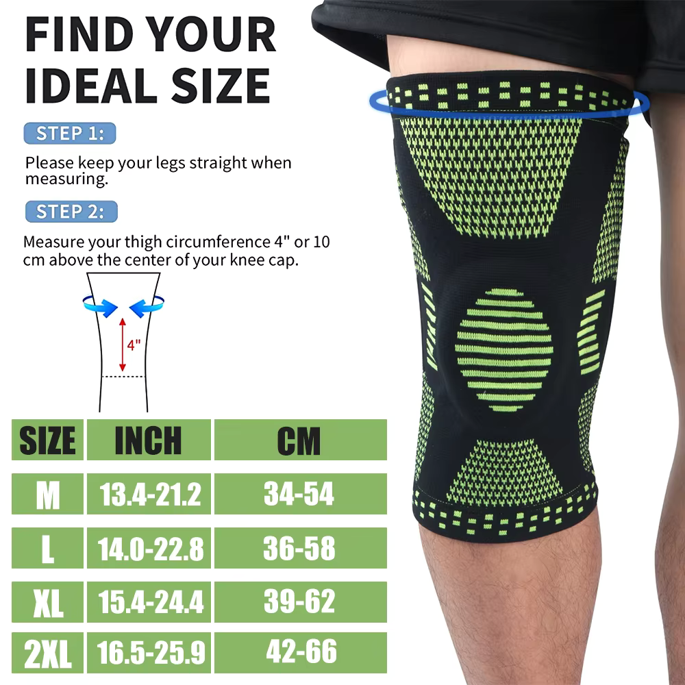 FlexiKnee Kompressionsbandasje – Stützende Kniebandage bei Schmerzen, Schwellungen und Steifheit