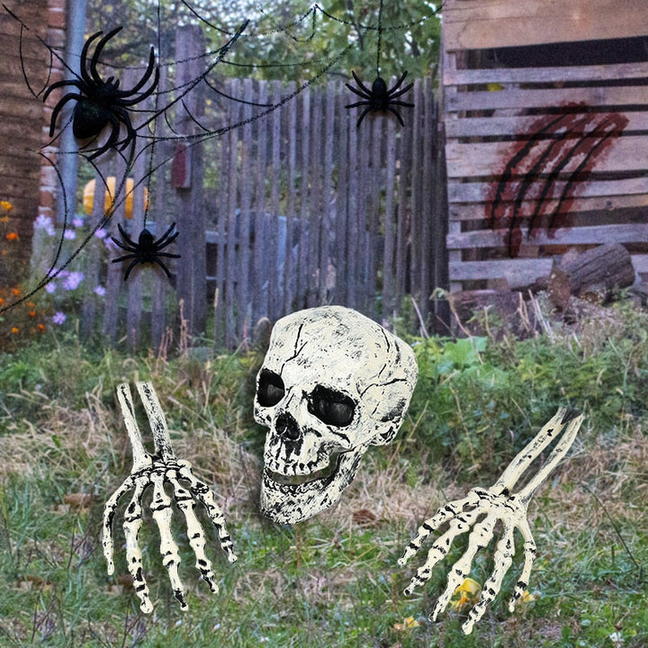 Skanto | Realistisk Zombie Skjelett Hage Halloween Dekor