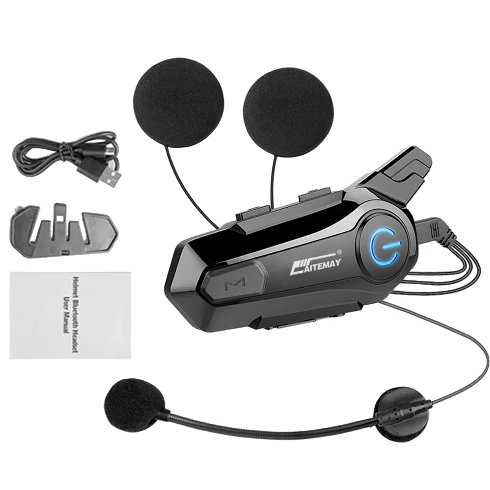 Skanto | Bluetooth Motorsykkel Hjelm Intercom Headset med 1000m Rekkevidde & IPX6 Vanntett – RoadComm