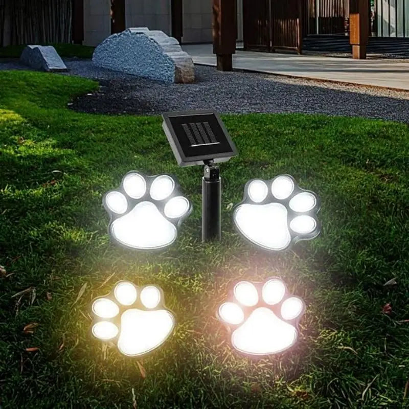 Skanto | Solcellelampe i poteavtrykkdesign – LED hagebelysning i flerfarge til utendørsbruk