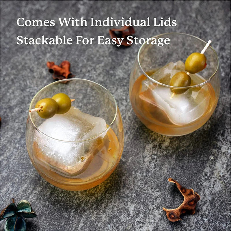 Norvo | FrostForm Stor isbitformer laget av silikon | BPA-fri og fleksibel | For XXL isbiter, cocktailer og kjøkken | Enkel å rengjøre