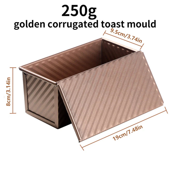 Skanto | Premium Non-stick Aluminiumlegering Toastbokser med lokk - Ulike størrelser (250g/450g/600g/750g/900g/1000g) for baking av brød og kaker