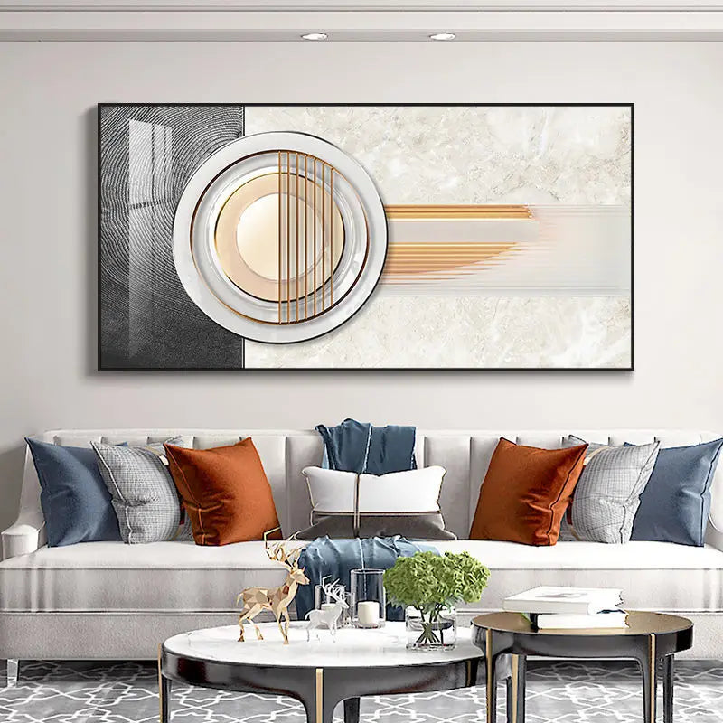 Modern Aesthetic Abstract Sun & Moon Wall Art Fine Art Canvas Prints Pictures for Luxury Loft Living Room Dining Room Lifestyle Art Decor | Skanto